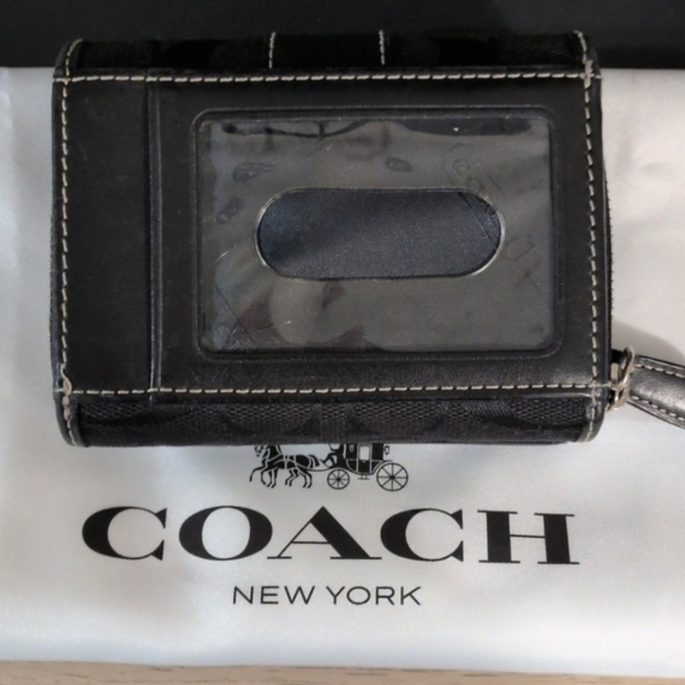 Y2K Coach Hobo In Black Signature Jacquard and Wallet SET Rare Vintage Coach Bag - Picture 12 of 13